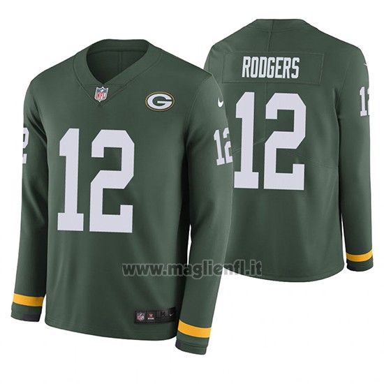 Maglia NFL Therma Manica Lunga Green Bay Packers Aaron Rodgers Verde